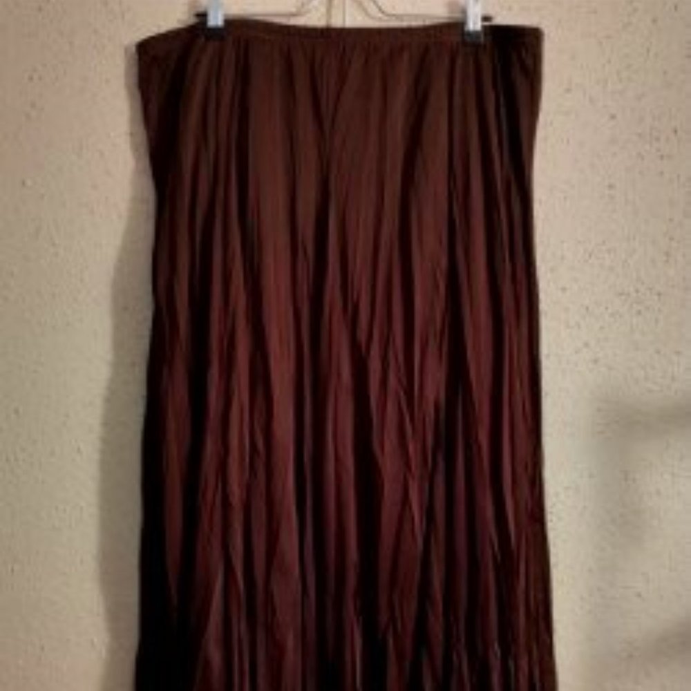 BROWN, FULL LENGTH SHIRT, ELASTIC WAIST